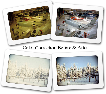 Slide scanning collor correction before and after